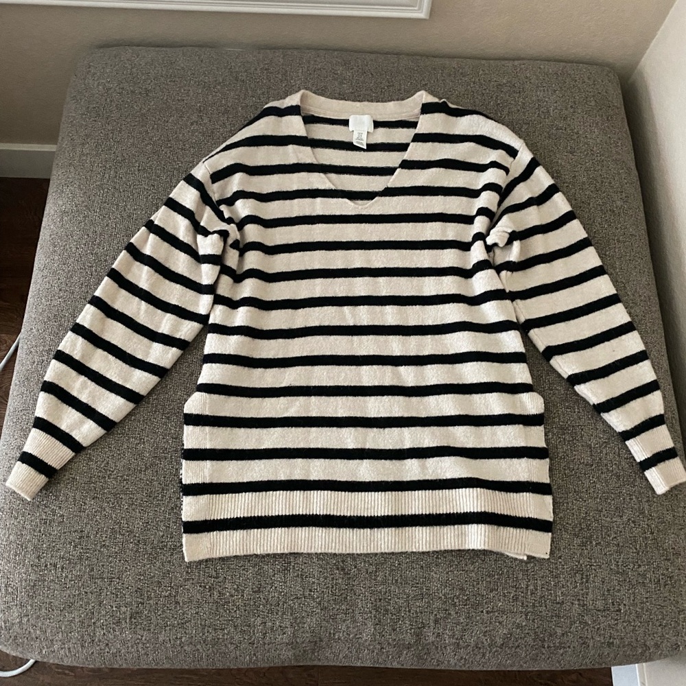 H&M Striped Tunic Sweater